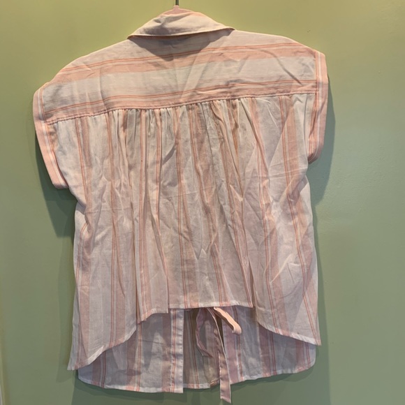 pink/ white striped button down - Picture 1 of 2